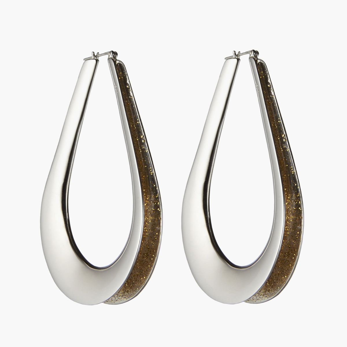 Créoles Ellipse Emaillées Silver Enamel M