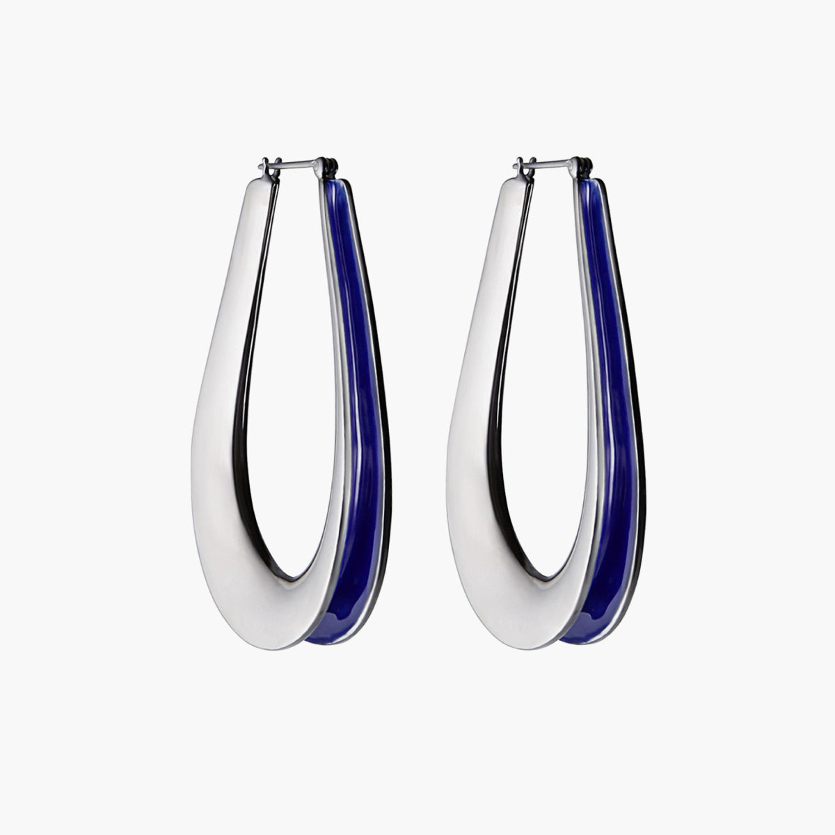 Créoles Ellipse Emaillées Silver Enamel S