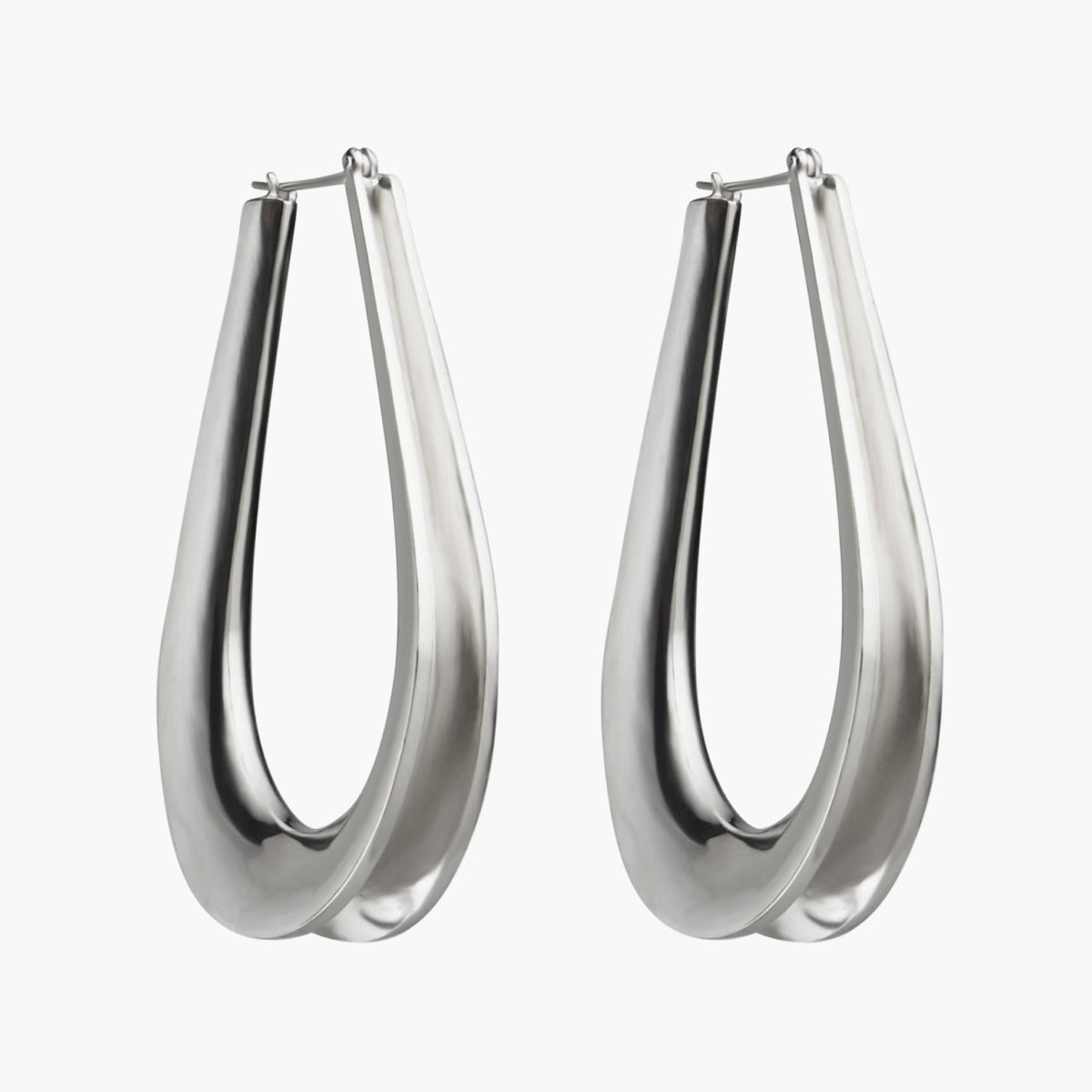 Créoles Ellipse Emaillées Silver Enamel M