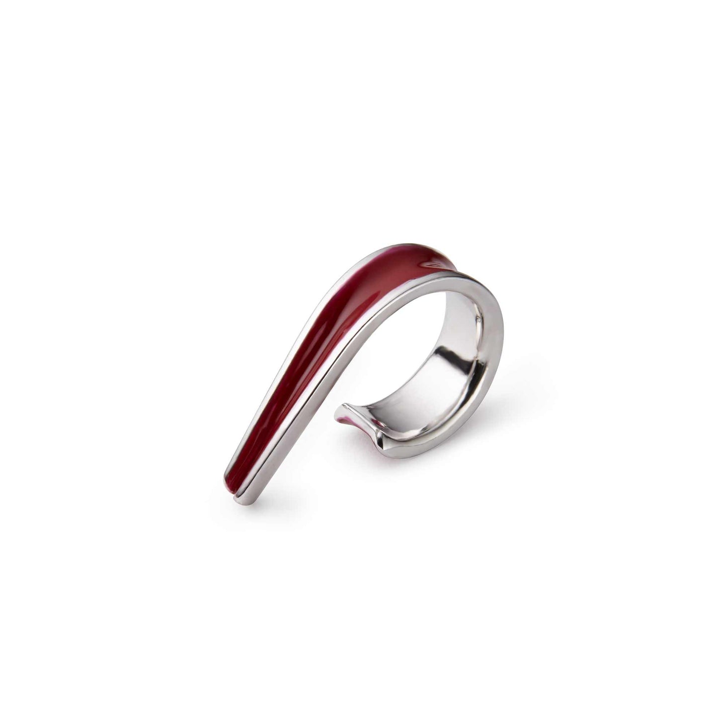 Silver Enamel Ellipse Ring