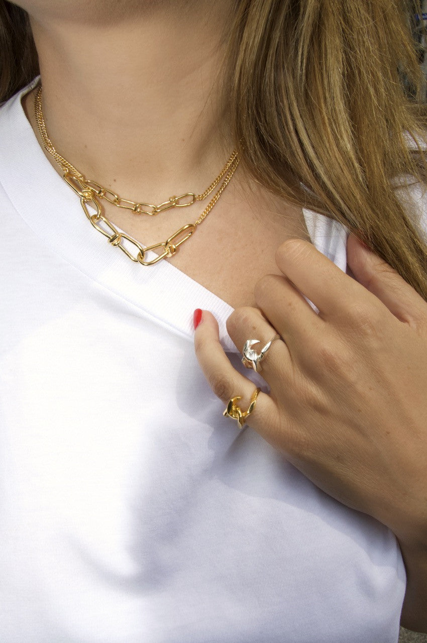 Collier Chaîne Boyfriend Triple Wire M Vermeil