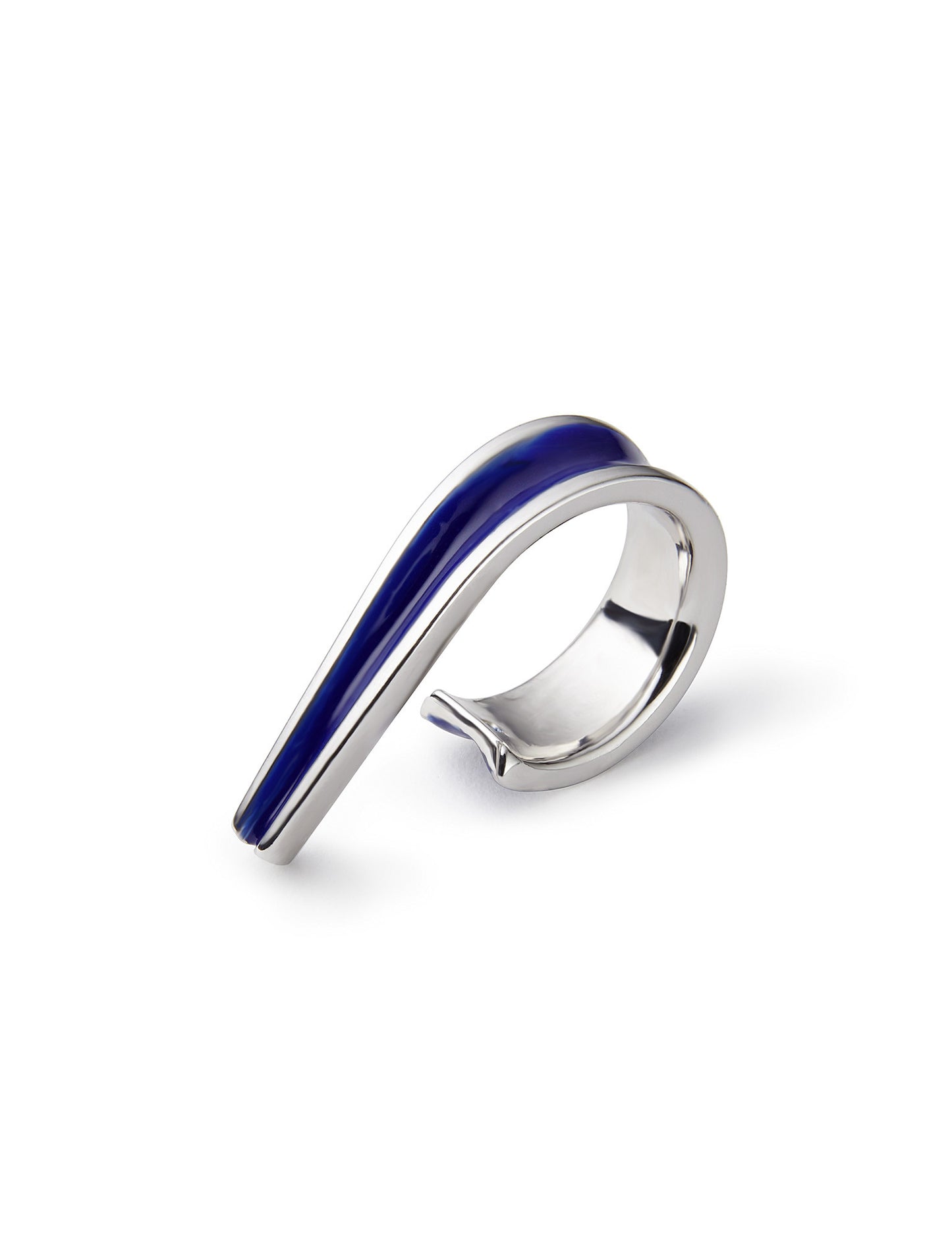 Silver Enamel Ellipse Ring