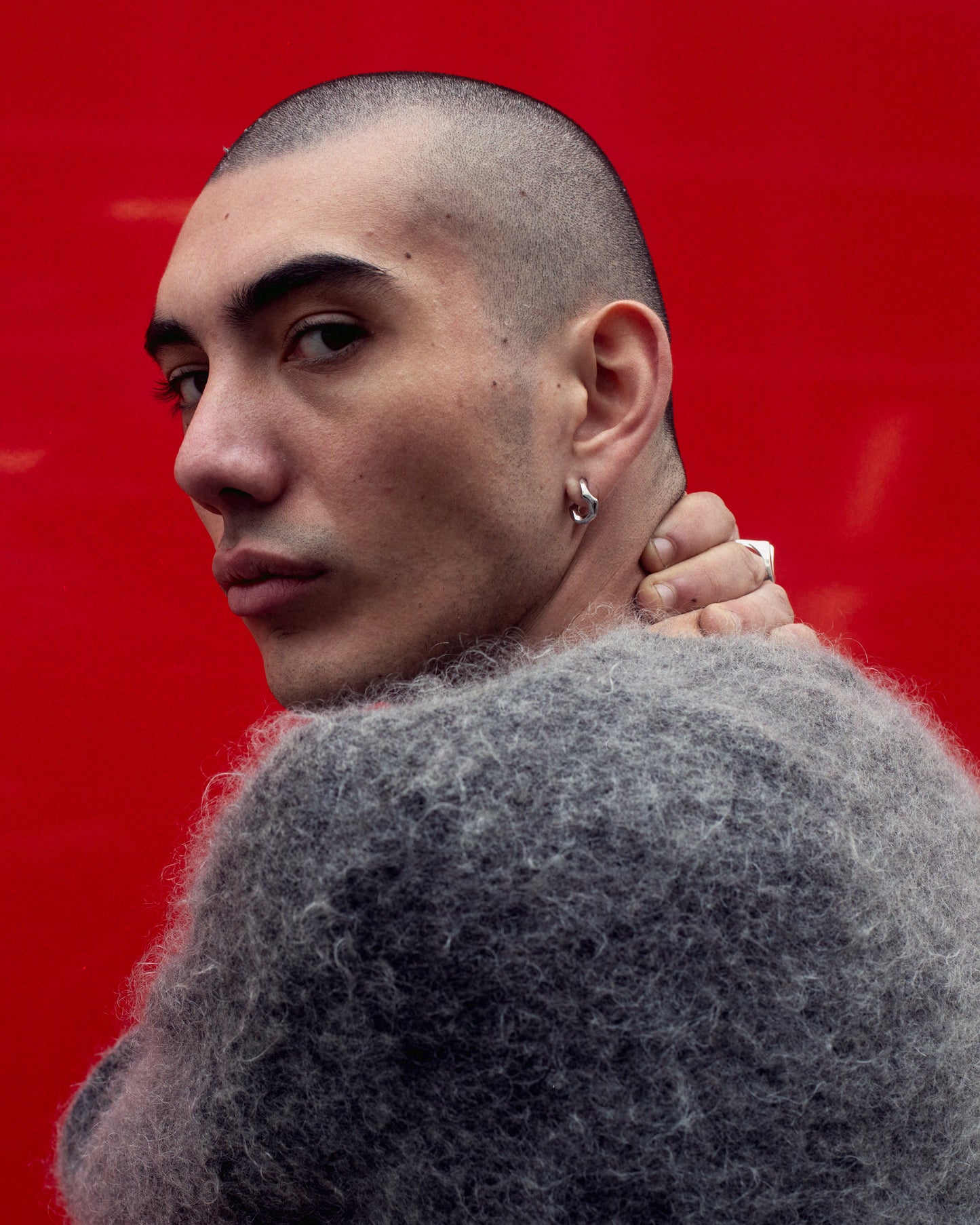 Men Pierced Chain Earrings