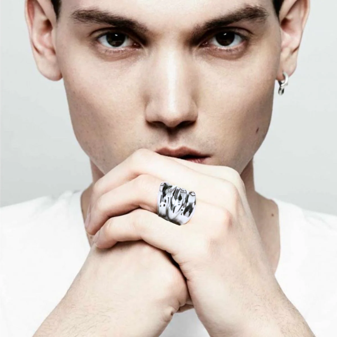 Bague Drapée Simple Homme