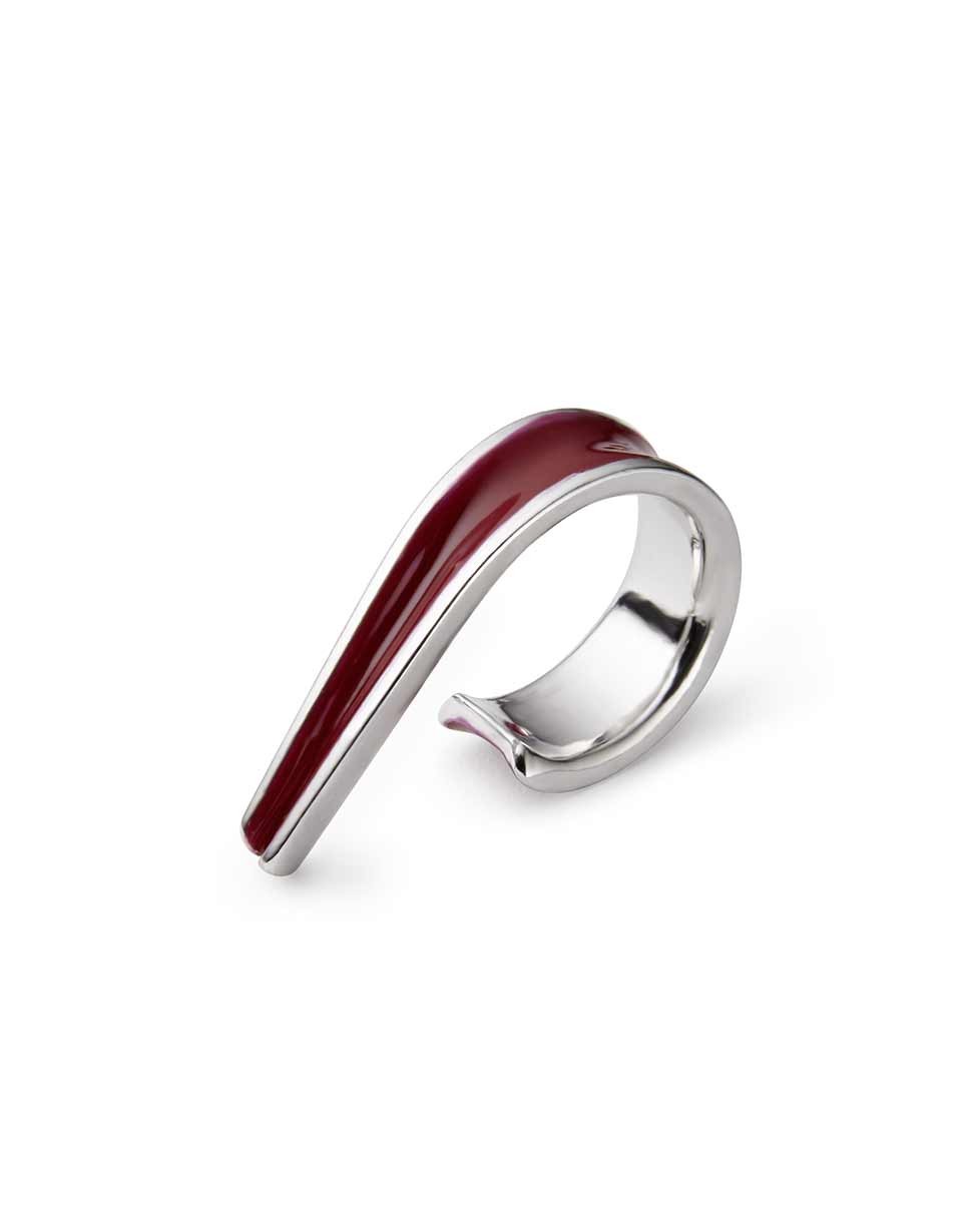 Bague Ellipse Émaillée Silver Enamel