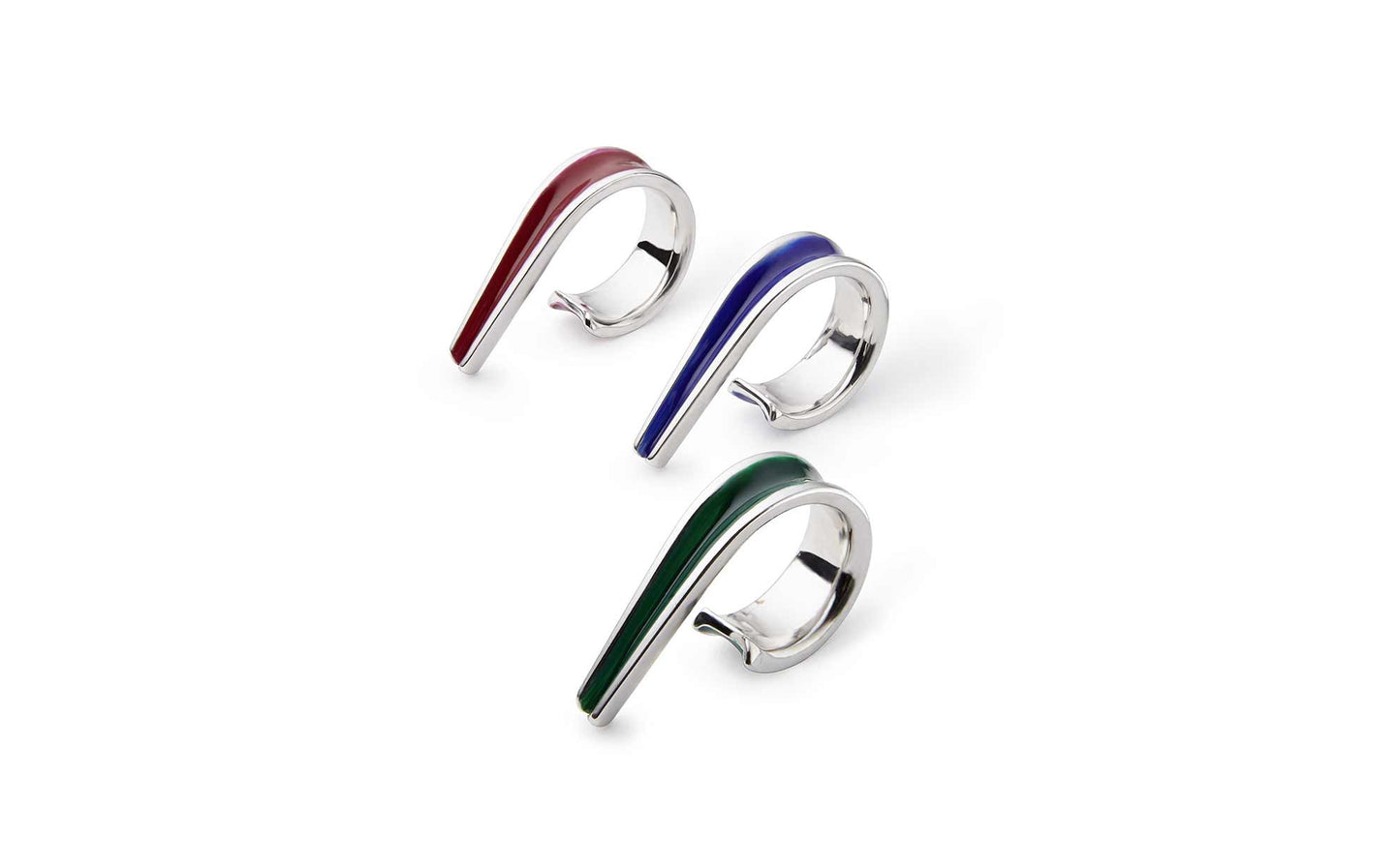 Bague Ellipse Émaillée Silver Enamel